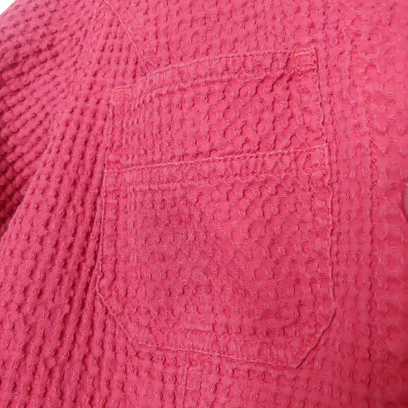 Columbia Womens Small Blouse Big Button Shirt Long Sleeve Collared Woven Rose - Picture 6 of 9